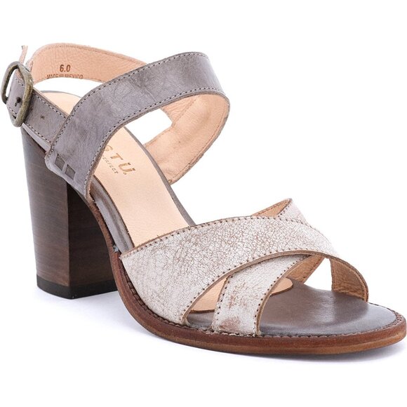 Bed Stu Rustic Nectar/Light Grey INEZ Leather Strappy Heels, 4" Heel, Size 7.5 M - Picture 1 of 10